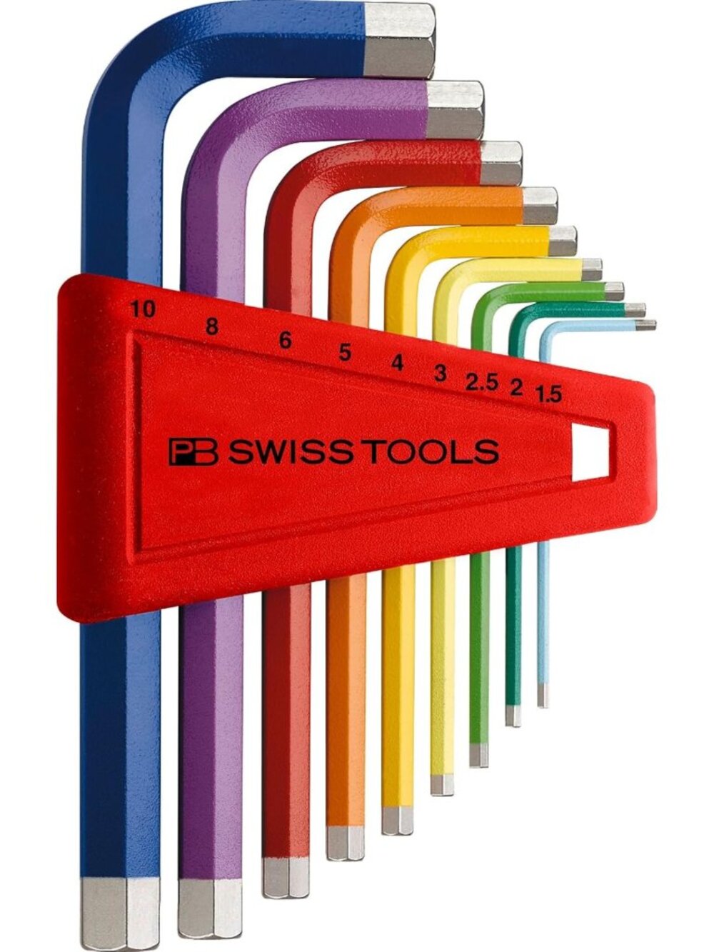 9-Piece Rainbow L-Wrench Set with Chamfered Edges & Color-Coded Sizes